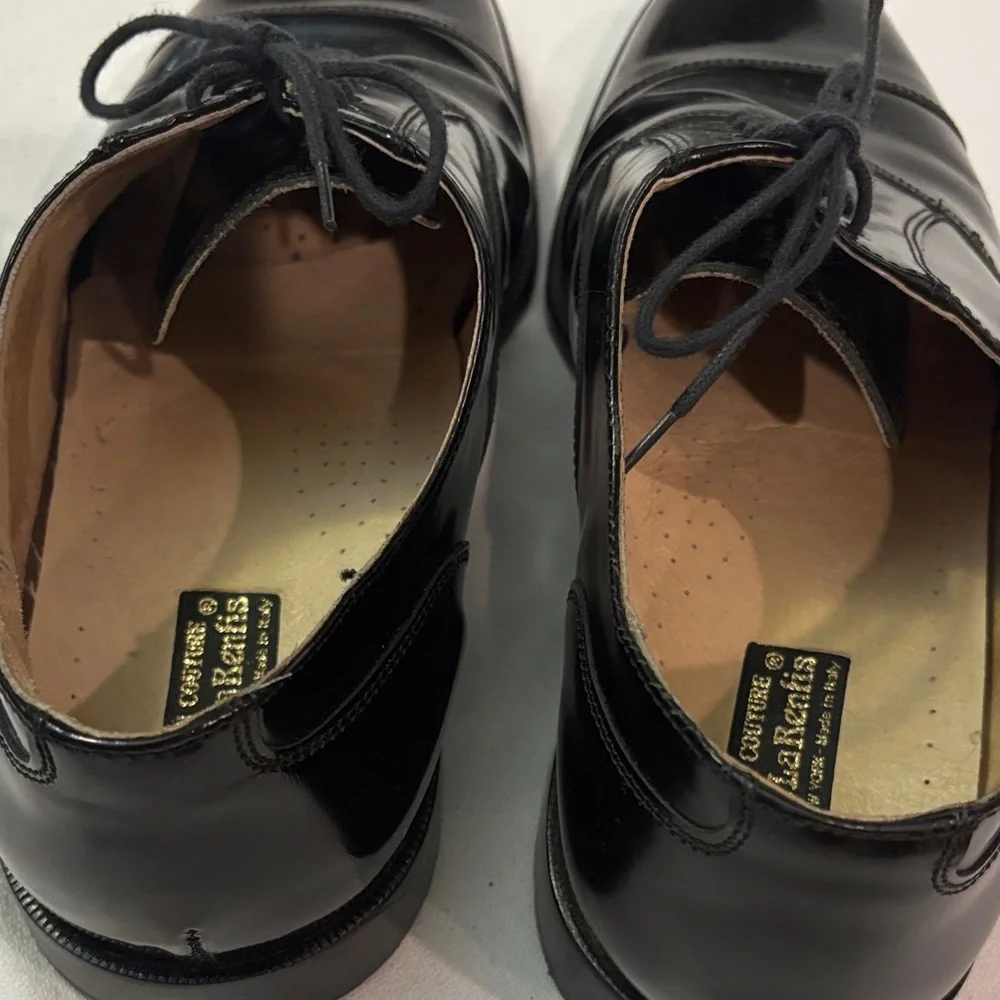 Elegant Black Patent Leather Cap Toe Men's Oxfords